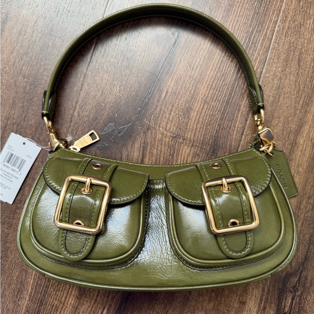 Coach Ashton Olive Green Shoulder Bag + dust bag - Picture 3 of 12